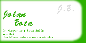 jolan bota business card